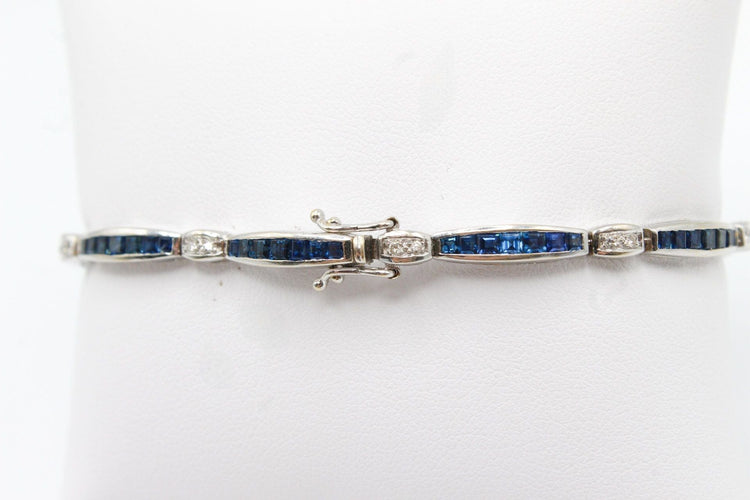 Bracelet Bracelet or blanc, saphirs et diamants 58 Facettes 240395