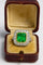 Bague 54 Bague en platine avec émeraude centrale et halo de diamants – Style vintage 58 Facettes 50329