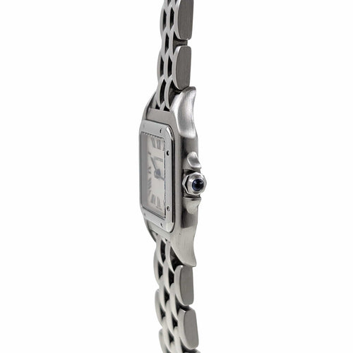 Montre Cartier Panthère RARE Dial Figaro Strap Small model SM ref 1320 Stainless Steel 58 Facettes