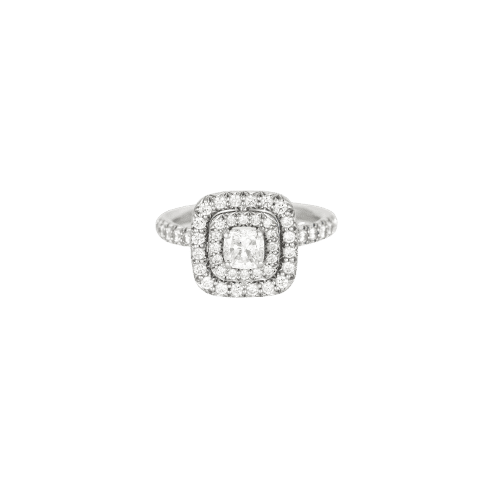 Bague de fiançailles or blanc diamants