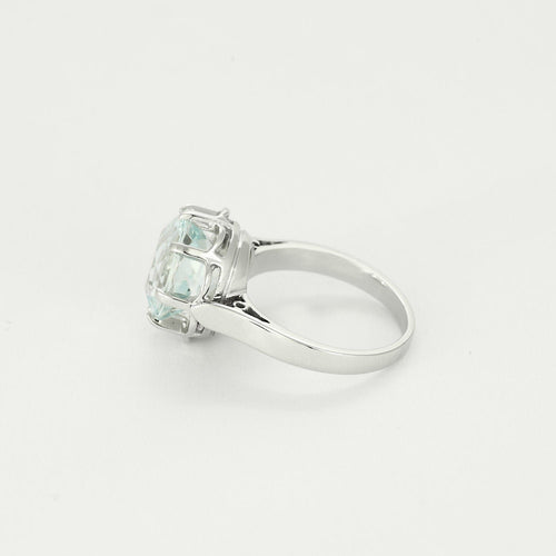 Bague 51 Bague Solitaire en or blanc et aigue-marine 58 Facettes ALB1856