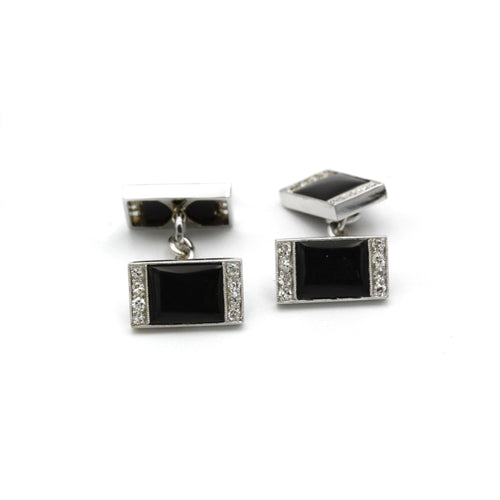 Boutons de manchette Boutons de Manchettes - Or, Diamants & Onyx 58 Facettes 250012SP