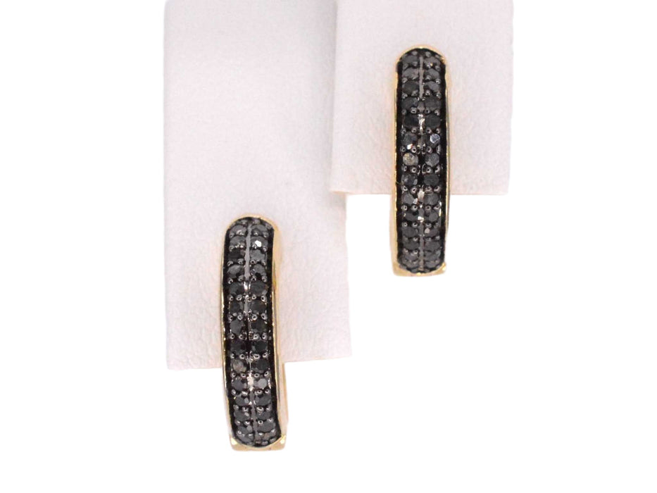 Boucles d'oreilles en or avec diamant noir