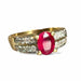 Bague 59 Bague or jaune rubis diamants 58 Facettes