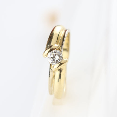 Bague 55 Solitaire en or jaune avec diamant 58 Facettes 129068-I