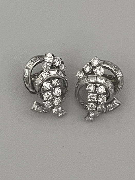 Boucles d'oreilles Boucles d'Oreilles Or Gris Platine Diamants 58 Facettes LOT 6173