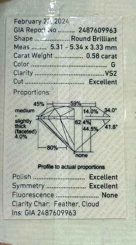 Boucles d'oreilles 2 diamants de 0,58 carat pour puces d’oreilles 58 Facettes