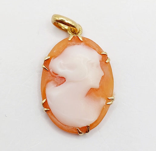 Pendentif Pendentif vintage or 18k camée coquille 58 Facettes A05882