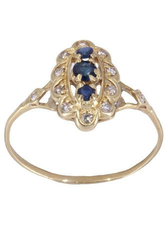 Bague 57 BAGUE MARQUISE SAPHIRS ET DIAMANTS 58 Facettes 087321