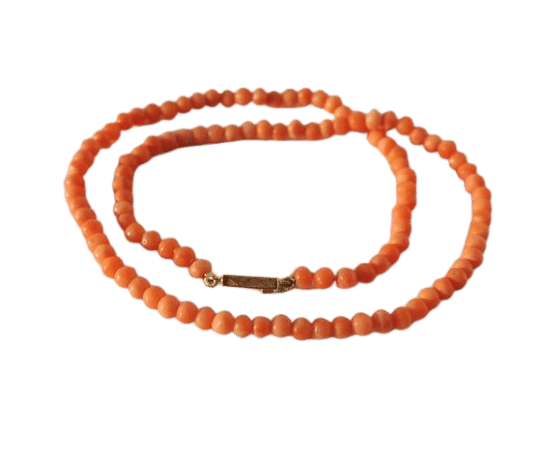 Collier Collier choker 19e siècle corail or rose 58 Facettes