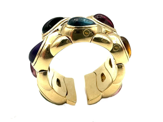 Bague 52 CHOPARD. Collection "Casmir", bague or jaune 18K et pierres de couleur 58 Facettes