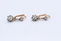 Boucles d'oreilles Dormeuses début XXème or rose platine diamants 58 Facettes
