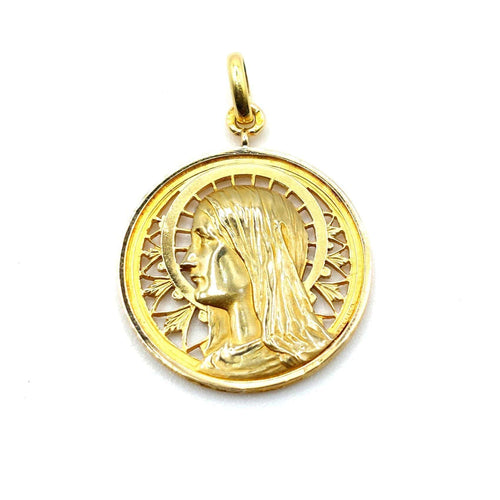 Pendentif Médaille Vierge Marie or jaune années 1940 - Sellier 58 Facettes 234