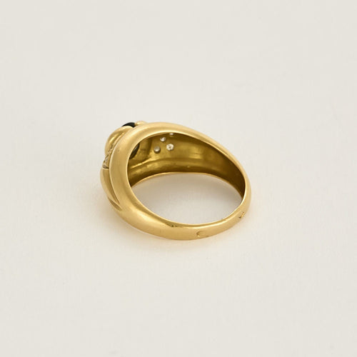 Bague 53 1/2 Bague or jaune, serti saphir et diamants 58 Facettes 238