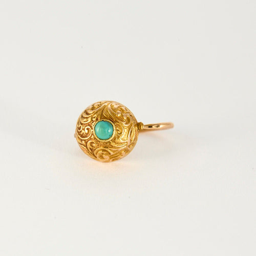 Boucles d'oreilles Paire boucles oreilles turquoise or jaune 58 Facettes 2274444