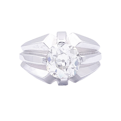 Ring 52 Art Deco style ring in white gold, diamond. 58 Facettes 33667