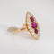 Bague 52 Bague victorienne en or jaune, diamant et rubis de Birmanie 58 Facettes G13947