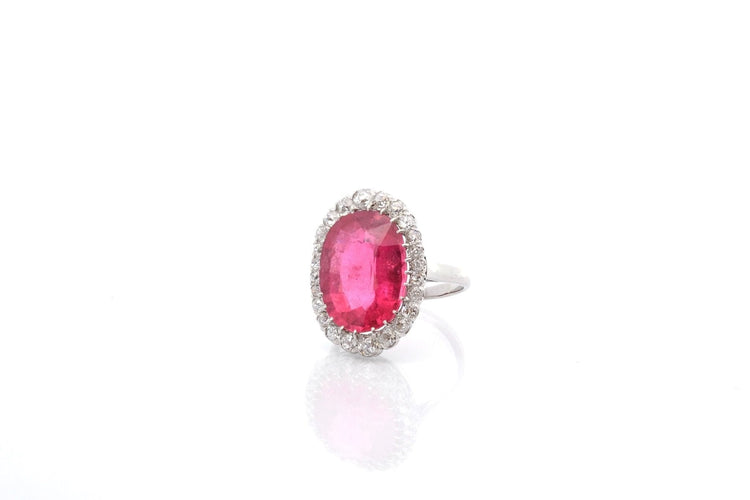 Bague 53 Bague tourmaline de 10,87cts et diamants 58 Facettes 25878-26585