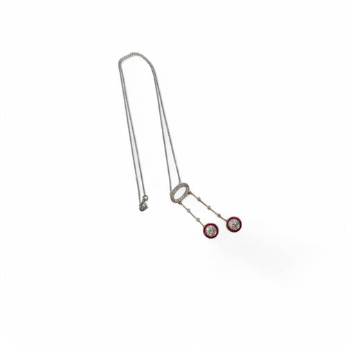 Collier Collier négligé deux ors, diamants et rubis 58 Facettes REF24087-250