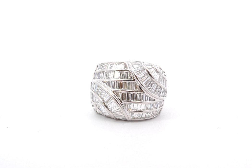 Bague or blanc pavage diamants