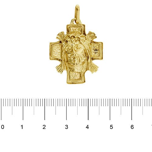 Pendentif Pendentif en or jaune avec croix et Christ 58 Facettes 38503