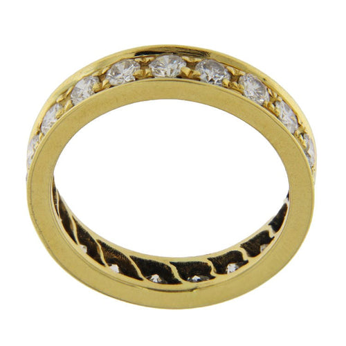 Bague 54.5 Bague d'éternité en or jaune avec diamants 58 Facettes G3697