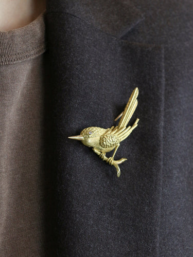 Broche Broche animalière Oiseau or jaune diamant 58 Facettes 1014.1