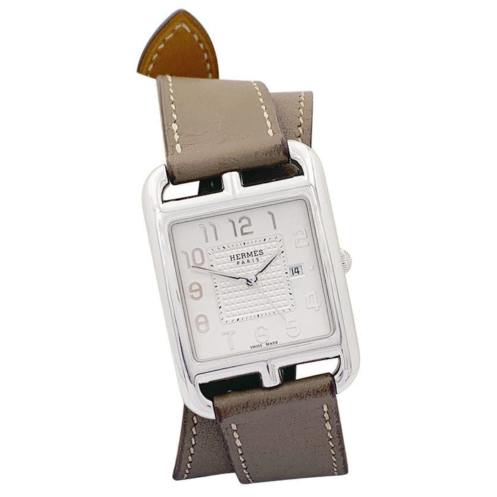 Montre Montre Hermès, "Cape Cod", acier sur cuir. 58 Facettes 33776