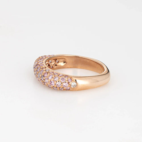 Bague 50 Bague Carrée Saphir Rose Pavé Or Rose 58 Facettes G13034