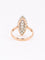 Bague marquise or rose diamants taille rose