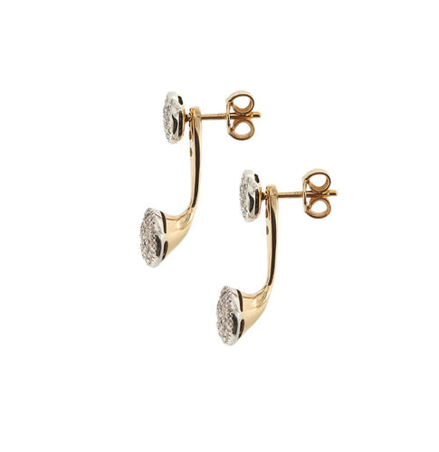 Boucles d'oreilles en or rose et blanc avec diamants