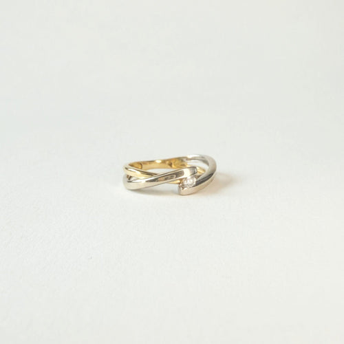 Bague 49 Bague or jaune et or blanc, diamant 58 Facettes INV012