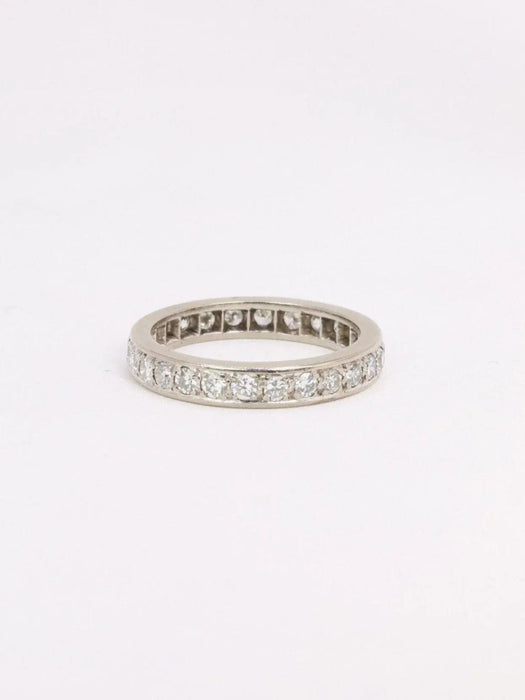 Bague 52.5 Alliance or blanc diamants taille ancienne 58 Facettes J304