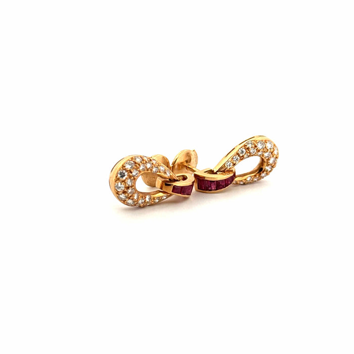 Boucles d'oreilles Boucles d'oreilles or jaune 18 k Rubis & Diamants 58 Facettes 2-A4BO-GS36170-4