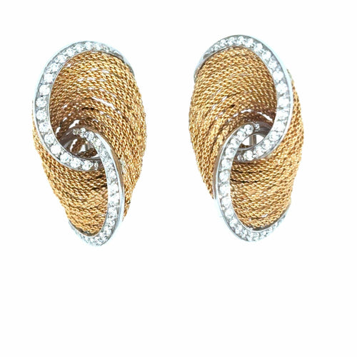 Boucles d'oreilles Boucles d'oreilles à clip en or et diamants Harpo's Italia 58 Facettes