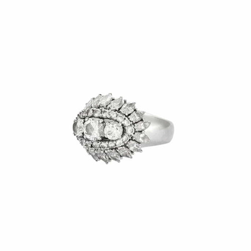 Bague 55 BAGUE "DOME" OR BLANC ET DIAMANTS 58 Facettes BO/230063/