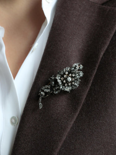 Broche Broche trembleuse or argent diamants taille ancienne 58 Facettes 1090.2