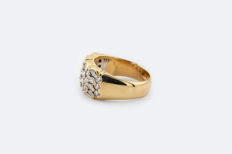 Bague Oro Giallo / 16 Bague en or jaune pavé de diamants 58 Facettes ANL16