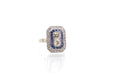 Ring 52 Vintage ring with calibrated diamonds and sapphires 58 Facettes 25642