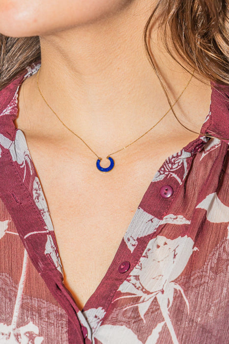 Collier Or jaune Lapis Lazuli