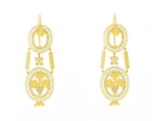 Boucles d'oreilles Boucles d'oreilles en or jaune filigrané sarde 58 Facettes