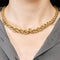 Collier or jaune maille tressée