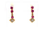 Boucles d'oreilles Boucles d'oreilles Art Déco or jaune rubis de synthèse et diamants 58 Facettes 17568