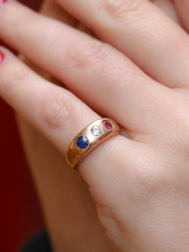 Bague 51 Bague jonc diamant saphir rubis 58 Facettes J136