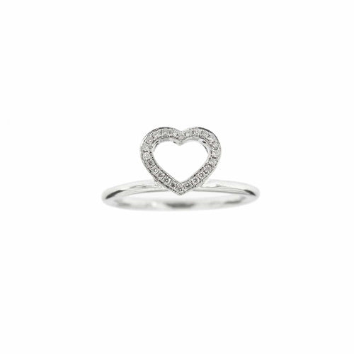 Bague 54 Bague cœur Or blanc Diamants 58 Facettes 23750