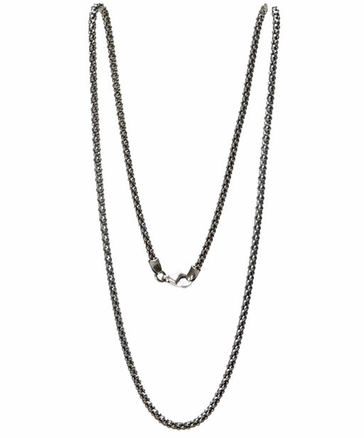 Popcorn mesh chain necklace in white gold 58 Facettes REF24007-171