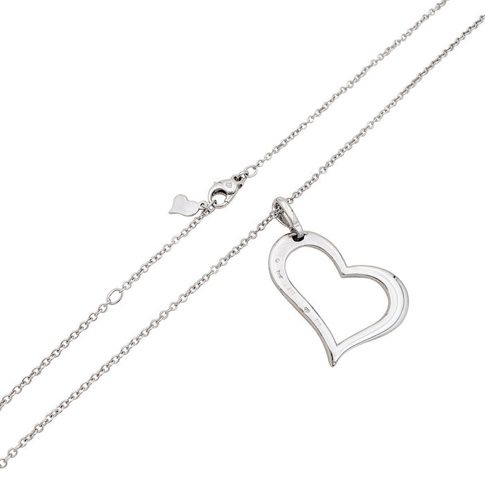 Collier Piaget "Coeur" or blanc, diamants.