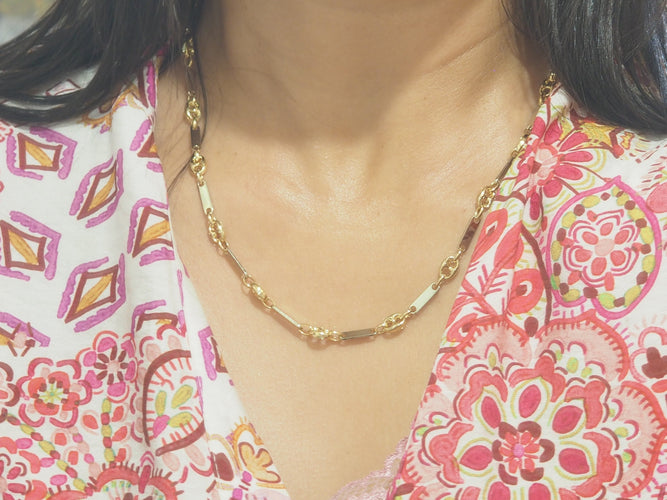 Collier Collier grain de café or jaune et blanc 58 Facettes GDC