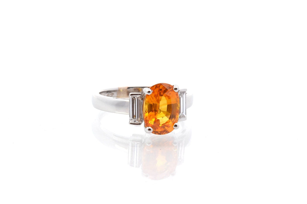 Bague 53 Bague or jaune saphir 3,27 cts et diamants 58 Facettes 25749 24556a