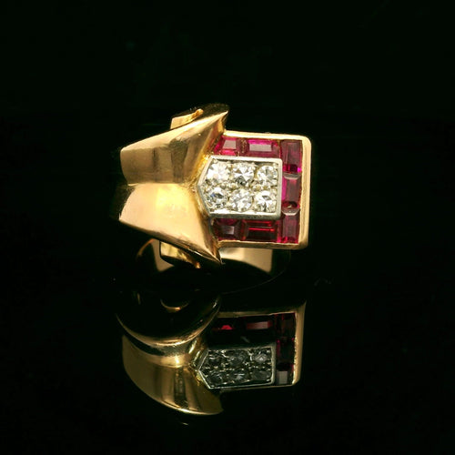 Bague Tank ring circa 1940 58 Facettes